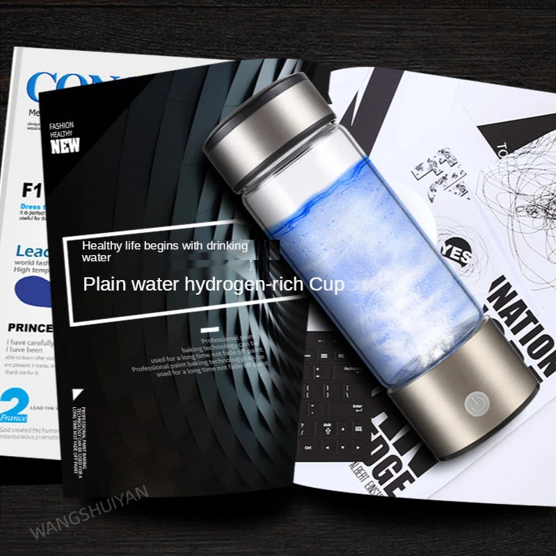 Hydrogen Generator Cup Water Filter 430ML Alkaline Maker Hydrogen-Rich Water Portable Bottle Lonizer Pure H2 Electrolysis