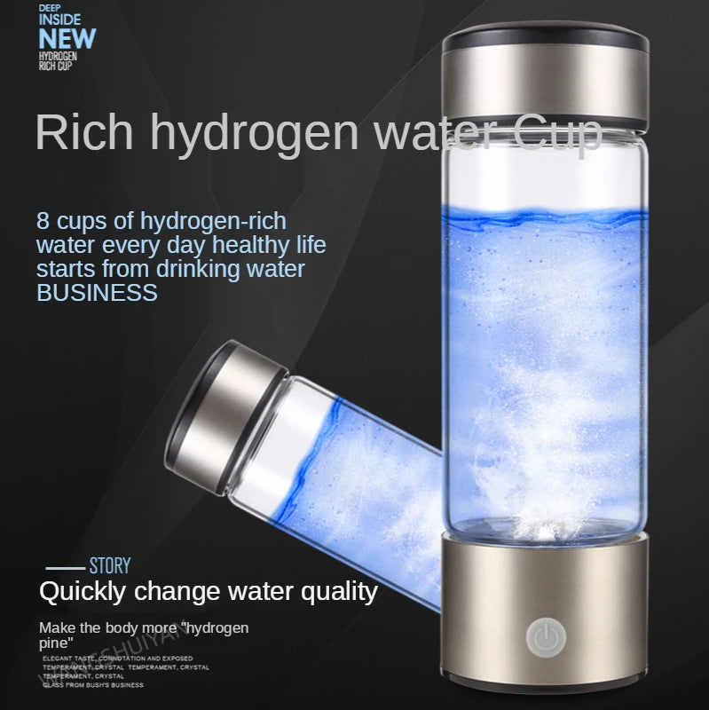 Hydrogen Generator Cup Water Filter 430ML Alkaline Maker Hydrogen-Rich Water Portable Bottle Lonizer Pure H2 Electrolysis